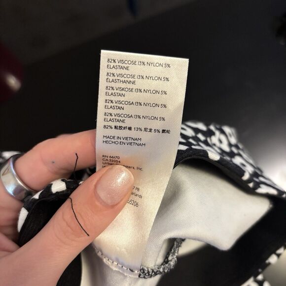 Maeve Anthropologie Margot Kick‎ Flare Cropped Pants Black White Floral Retro S - Picture 5 of 8